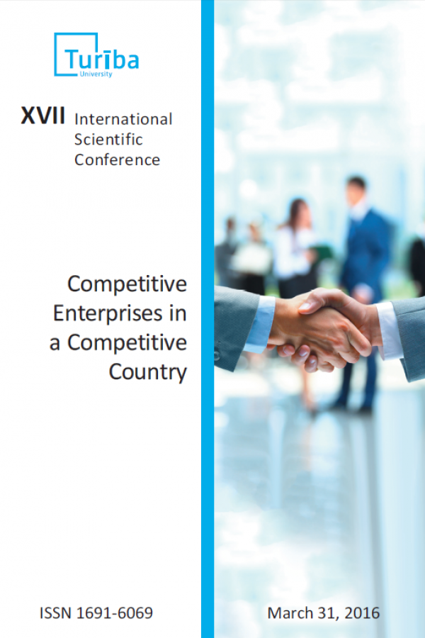 XVII Starptautiskā zinātniskā konference - COMPETITIVE ENTERPRISES IN A COMPETITIVE COUNTRY cover